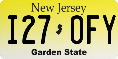 NJ license plate I27OFY