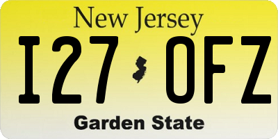 NJ license plate I27OFZ
