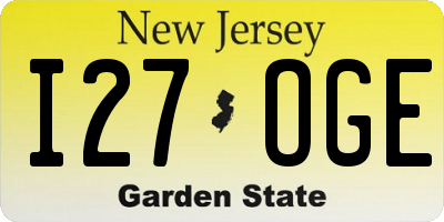NJ license plate I27OGE