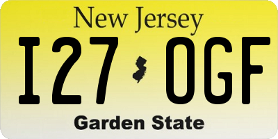 NJ license plate I27OGF