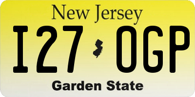 NJ license plate I27OGP