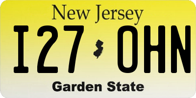 NJ license plate I27OHN