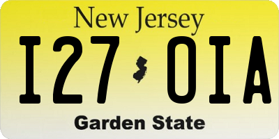 NJ license plate I27OIA