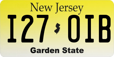 NJ license plate I27OIB