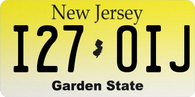 NJ license plate I27OIJ