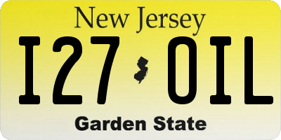 NJ license plate I27OIL
