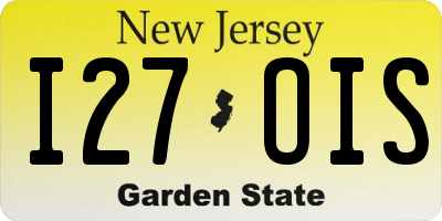 NJ license plate I27OIS