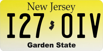 NJ license plate I27OIV