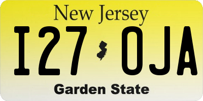 NJ license plate I27OJA