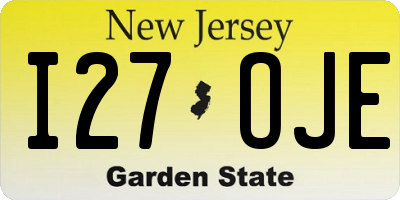 NJ license plate I27OJE