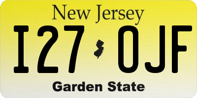 NJ license plate I27OJF