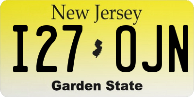 NJ license plate I27OJN