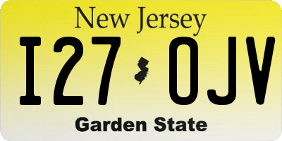 NJ license plate I27OJV