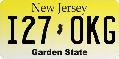 NJ license plate I27OKG