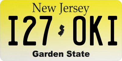 NJ license plate I27OKI