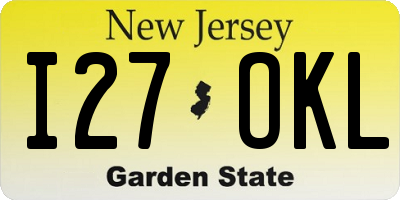 NJ license plate I27OKL