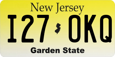 NJ license plate I27OKQ