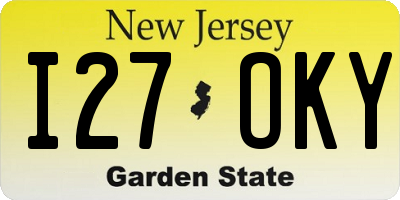 NJ license plate I27OKY