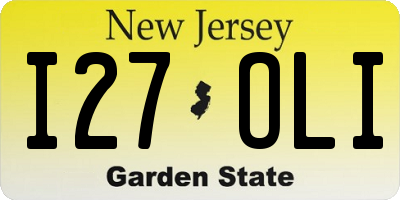 NJ license plate I27OLI