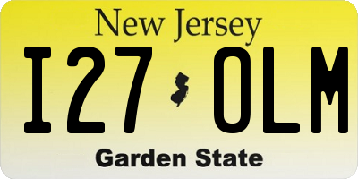 NJ license plate I27OLM