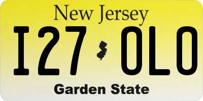 NJ license plate I27OLO