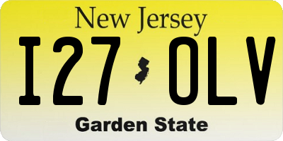 NJ license plate I27OLV