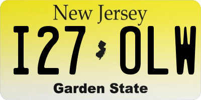 NJ license plate I27OLW