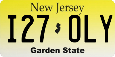 NJ license plate I27OLY