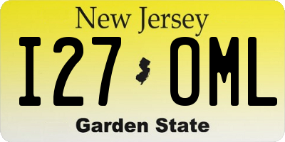 NJ license plate I27OML