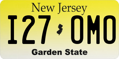 NJ license plate I27OMO
