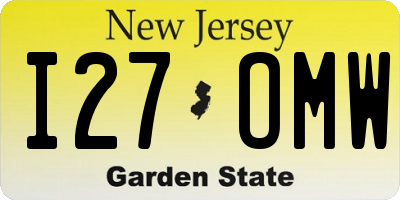 NJ license plate I27OMW