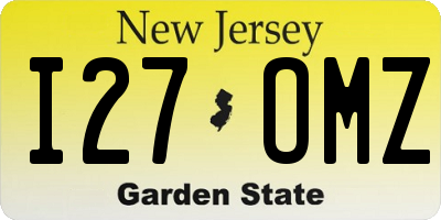 NJ license plate I27OMZ
