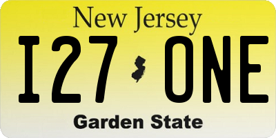 NJ license plate I27ONE