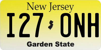 NJ license plate I27ONH