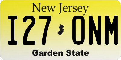 NJ license plate I27ONM