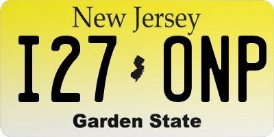 NJ license plate I27ONP