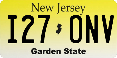 NJ license plate I27ONV
