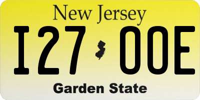 NJ license plate I27OOE