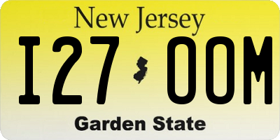 NJ license plate I27OOM