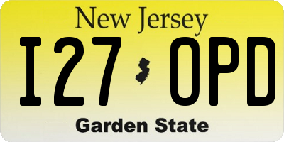 NJ license plate I27OPD