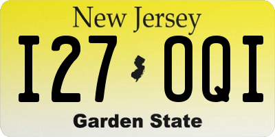 NJ license plate I27OQI