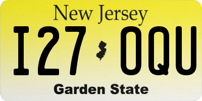 NJ license plate I27OQU