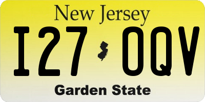 NJ license plate I27OQV