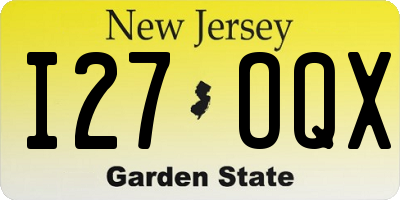 NJ license plate I27OQX