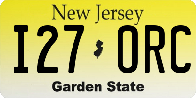 NJ license plate I27ORC