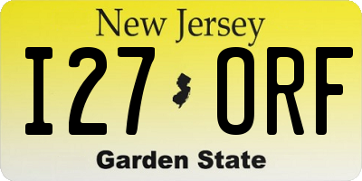 NJ license plate I27ORF
