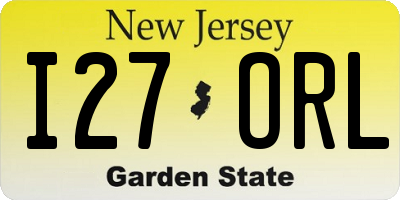 NJ license plate I27ORL