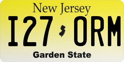 NJ license plate I27ORM