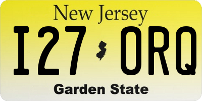 NJ license plate I27ORQ
