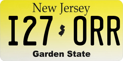NJ license plate I27ORR